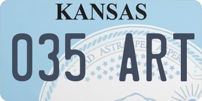 KS license plate 035ART