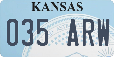 KS license plate 035ARW
