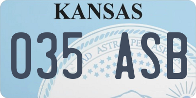 KS license plate 035ASB