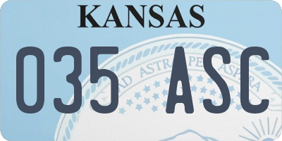 KS license plate 035ASC