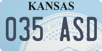 KS license plate 035ASD