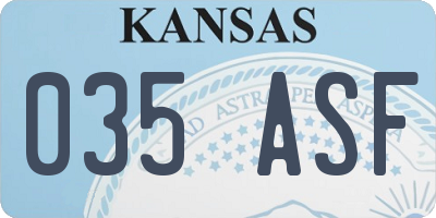 KS license plate 035ASF
