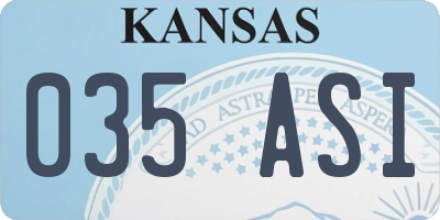 KS license plate 035ASI