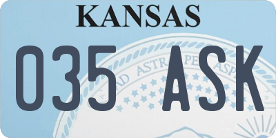 KS license plate 035ASK