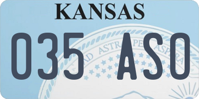 KS license plate 035ASO