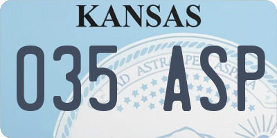 KS license plate 035ASP
