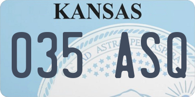 KS license plate 035ASQ