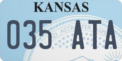 KS license plate 035ATA