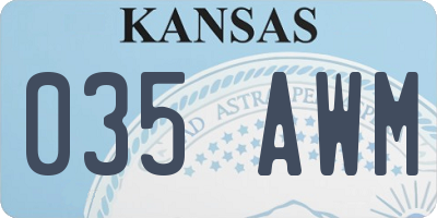 KS license plate 035AWM