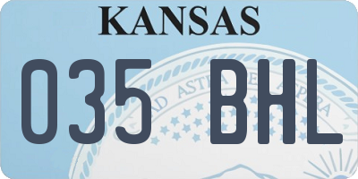 KS license plate 035BHL