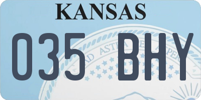 KS license plate 035BHY
