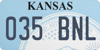 KS license plate 035BNL