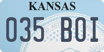 KS license plate 035BOI