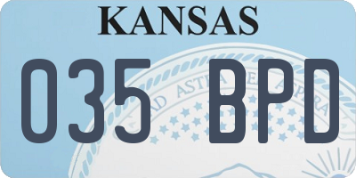 KS license plate 035BPD