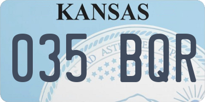 KS license plate 035BQR