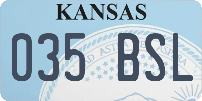 KS license plate 035BSL