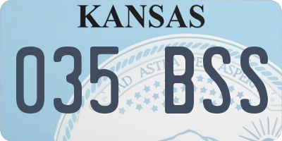 KS license plate 035BSS