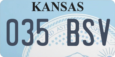 KS license plate 035BSV