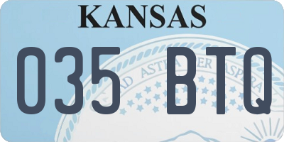 KS license plate 035BTQ