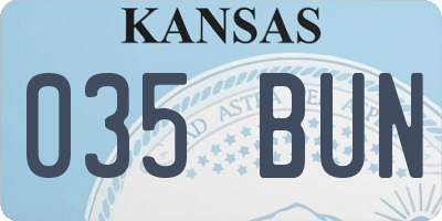 KS license plate 035BUN