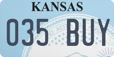 KS license plate 035BUY