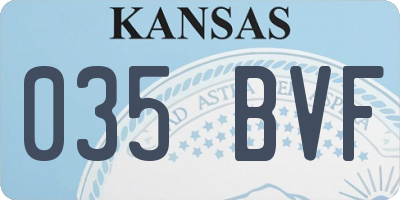 KS license plate 035BVF