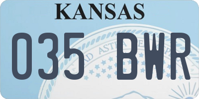 KS license plate 035BWR