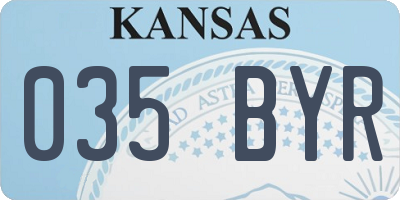 KS license plate 035BYR