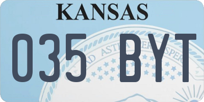KS license plate 035BYT
