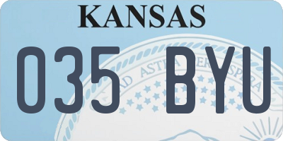 KS license plate 035BYU