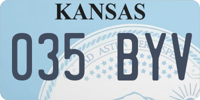 KS license plate 035BYV