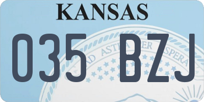 KS license plate 035BZJ