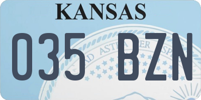 KS license plate 035BZN