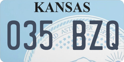 KS license plate 035BZQ