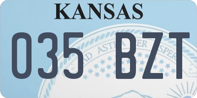 KS license plate 035BZT