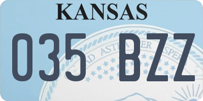 KS license plate 035BZZ