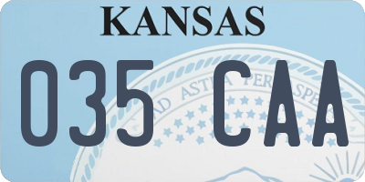 KS license plate 035CAA