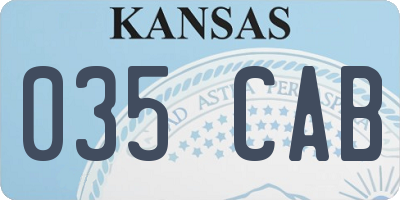 KS license plate 035CAB