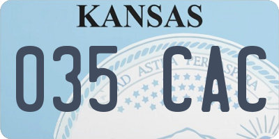 KS license plate 035CAC