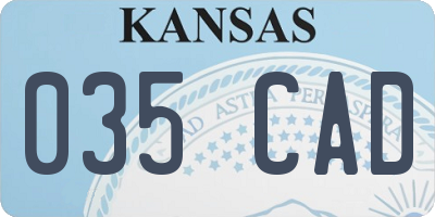 KS license plate 035CAD