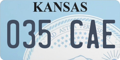 KS license plate 035CAE