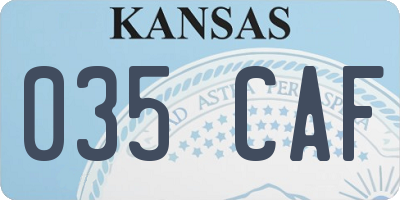 KS license plate 035CAF