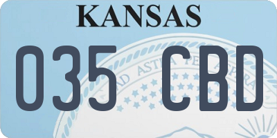KS license plate 035CBD