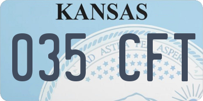 KS license plate 035CFT