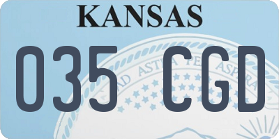 KS license plate 035CGD