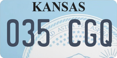 KS license plate 035CGQ