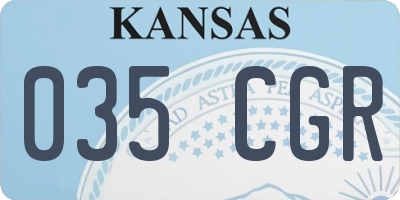KS license plate 035CGR