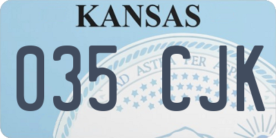 KS license plate 035CJK