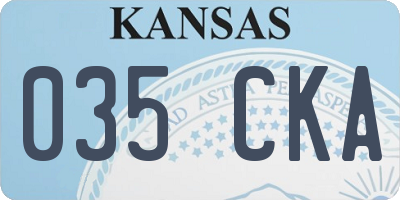 KS license plate 035CKA