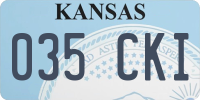 KS license plate 035CKI